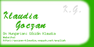 klaudia goczan business card
