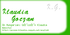 klaudia goczan business card